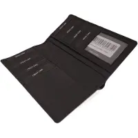 Oi zwarte leren creditcardhouder voor veel pasjes / pasjes mapje groot, hoog, smal model / smalle portefeuille voor veel kaartjes / RFID safe / zwart leer / 589