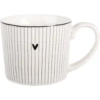 Clayre & Eef Mok 12x8x7cm 275ml Wit wit Porselein Beker