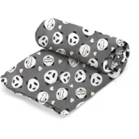 Nobleza Hondendeken & Kattendeken - Zachte Fleece Huisdierdeken - Panda Print - Grijs - 100 x 120 cm