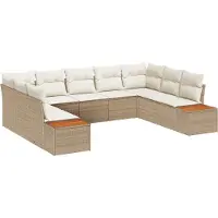 vidaXL Tuinbank Set 5 st 9-Aantal zitplaatsen Beige en Crème