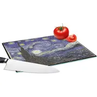 KitchenYeah Glazen Snijplank - 28x20 - Sterrennacht - Vincent van Gogh - Snijplanken Glas