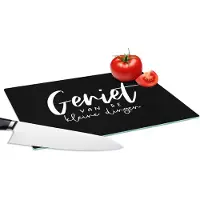 KitchenYeah Glazen Snijplank - 28x20 - Spreuken - Geniet van de kleine dingen - Quotes - Snijplanken Glas