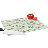 KitchenYeah Glazen Snijplank - 39x28 - Vintage - Auto - Oldtimer - Jongen - Patroon - Snijplanken Glas