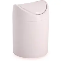 PlasticForte Klein prullenbakje - lichtroze - kunststof - met klepdeksel - keuken aanrecht/tafel model - 1,4L - 12 x 17 cm