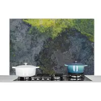 KitchenYeah Spatscherm keuken 120x80 cm - Kookplaat achterwand Roest - Natuursteen - Steen - Industrieel - Muurbeschermer - Spatwand fornuis - Hoogwaardig aluminium