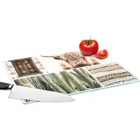 KitchenYeah Glazen Snijplank - 39x28 - Schotse hooglander - Collage - Cactus - Trui - Snijplanken Glas
