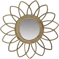 Home & Styling Gerimport Rotan spiegel natuurlijk - sun - rotan - 35x4 cm - bohemian spiegel - wandspiegel