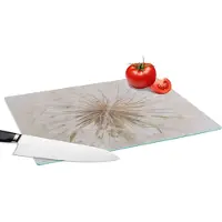 KitchenYeah Glazen Snijplank - 39x28 - Bloemen - Paardenbloem - Design - Snijplanken Glas