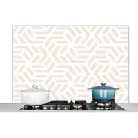 KitchenYeah Spatscherm - Achterwand keuken - Patronen - Abstract - Beige - Keuken - 120x80 cm - Spatwand