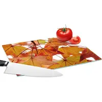 KitchenYeah Glazen Snijplank - 28x20 - Herfsttakken - Bladeren - Seizoenen - Landelijk - Snijplanken Glas