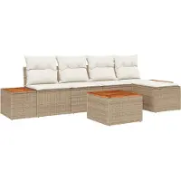 vidaXL Tuinbank Set 6 st 5-Aantal zitplaatsen Beige en Crème