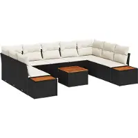 vidaXL Tuinbank Set 5 st 9-Aantal zitplaatsen Zwart en Crème