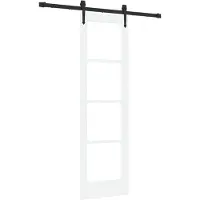 vidaXL Schuifdeur ORKDAL 61 x 198,5 cm Massief grenenhout en glas Wit