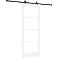 vidaXL Schuifdeur ORKDAL Wit 83 x 211 cm Massief grenenhout en glas
