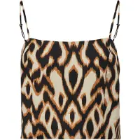 Comma Top lichtbeige / karamel / zwart