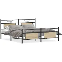 vidaXL Bedframe zonder matras metaal sonoma eikenkleurig 160x200 cm