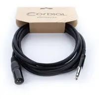 Cordial EM 3 MV XLR Verbindingskabel [1x XLR-stekker 3-polig - 1x Jackplug male 6,3 mm (stereo)] 3 m Zwart