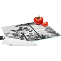 KitchenYeah Glazen Snijplank - 28x20 - Design - Bomen - Natuur - Planten - Botanisch - Snijplanken Glas
