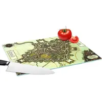 KitchenYeah Glazen Snijplank - 39x28 - Kaart - Breda - Antiek - Snijplanken Glas