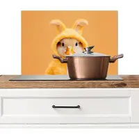 KitchenYeah Spatscherm keuken 60x40 cm - Kookplaat achterwand Paashaas - Kostuum - Eend - Muurbeschermer - Spatwand fornuis - Hoogwaardig aluminium