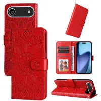 Mobigear Telefoonhoesje geschikt voor Apple iPhone Air Hoesje | Sunflower Bookcase Portemonnee | Pasjeshouder voor 3 Pasjes | Telefoonhoesje voor Pinpas / OV Kaart / Rijbewijs - Rood
