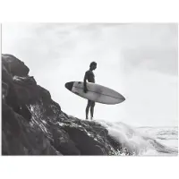 PosterMonkey Poster 160x120 cm - Surfer - Rots - Oceaan - Golven - Posters - Kamer decoratie - Wanddecoratie woonkamer - Muurdecoratie slaapkamer XXL