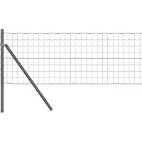 vidaXL Euro-hek met grondbevestiging 50 x 0,4 m PVC-Coated Staal Grijs