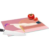 KitchenYeah Glazen Snijplank - 39x28 - Vintage - Vrouwen - Pastel - Snijplanken Glas