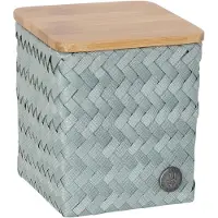 Handed By Opbergmand met deksel - Opberger - Organizer - Mand - Woonkamer - Babykamer - Slaapkamer - Badkamer - Top Fit Tiny high - lichtgroen - eucalyptus