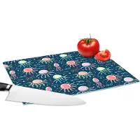 KitchenYeah Glazen Snijplank - 28x20 - Design - Dieren - Kwallen - Snijplanken Glas