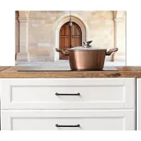 KitchenYeah Spatscherm keuken 80x40 cm - Kookplaat achterwand Houten - Deur - Lantaarn - Muurbeschermer - Spatwand fornuis - Hoogwaardig aluminium