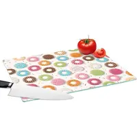 KitchenYeah Glazen Snijplank - 39x28 - Patronen - Donut - Pastel - Snijplanken Glas