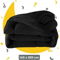 Sleep Comfy - Deluxe 2-in-1 Dekbed - 140x200 cm - Zwart - Dekbed zonder overtrek - Ademend & Anti Allergie - All Year Dekbed - Stijl, Comfort en Innovatie voor Elke Nacht - Zomerdekbed & Winterdekbed