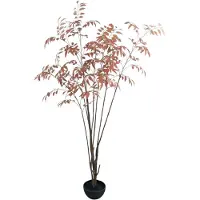 Silk-ka Luxe Kunstplant voor Binnen - Herfsttinten Bruin/Rood/Oranje - Hoogte 263 cm - Exclusieve Kunstboom