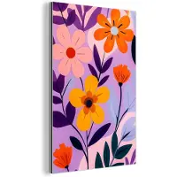 MuchoWow Aluminium schilderij 120x180 cm - Wanddecoratie metaal - Bloemen - Kleurrijk - Bladeren - Metalen muurdecoratie woonkamer - Decoratie industrieel - Foto op dibond - Industriële accessoires slaapkamer