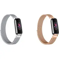 Strap-it Bundel van 2 Milanese Banden - Geschikt voor Fitbit Inspire 3 - Horlogeband / Polsband / Armband / RVS Armband / Magnetische Armband - Roze Goud & Zilver - Luxe & ademend ontwerp