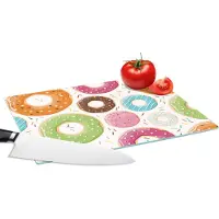 KitchenYeah Glazen Snijplank - 28x20 - Tiener - Donut - Patroon - Snijplanken Glas