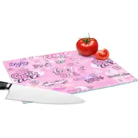 KitchenYeah Glazen Snijplank - 28x20 - Meisjes - Tiener - Roze - Quotes - Patronen - Snijplanken Glas