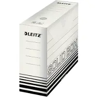 Leitz Archiefdozen Solid Box 6128 - FSC gerecycled karton - rug 100 mm - wit-zwart - 10 stuks