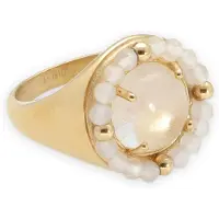 Notre-V Dames Sieraden Ring Big Stone - Beige - Maat ONESIZE