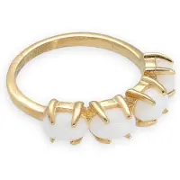Notre-V Dames Sieraden Ring Small Stone - Beige - Maat ONESIZE