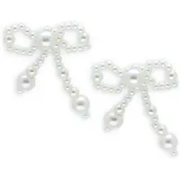 Notre-V Dames Sieraden Earrings Bow Pearls - Wit - Maat ONESIZE