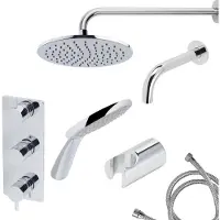 Mueller Round inbouw regendouche 3-wegs met ronde handdouche en muurarm 45cm chroom
