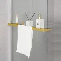 Sapho Shelf handdoekhouder en planchet voor douchewand goud mat