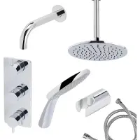 Mueller Round inbouw regendouche 3-wegs met ronde handdouche en plafondarm 30cm chroom