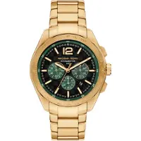 Michael Kors Analoog horloge 'ACCELERATOR' goud / donkergroen / zwart
