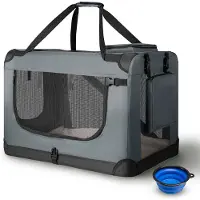Juskys Hondentransportbox - Vouwbaar - S - 34 x 50 x 36 cm - Grijs