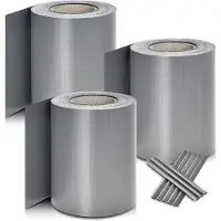 Juskys PVC Privacystrips - 3 stuks - 35 meter - Grijs - Incl. Bevestigingsklemmen
