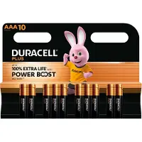 Duracell Plus Extra Life batterijen, Micro AAA, voltage 1,5 V, 10 stuks