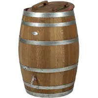 Barrelatelier Houten Regenton 300l., incl. los deksel, handvaten, chromen logo en kraan, donker geolied / Eikenhouten Regenton / IJsbad